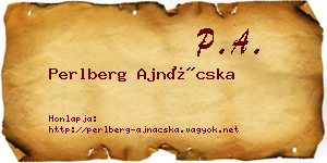 Perlberg Ajnácska névjegykártya